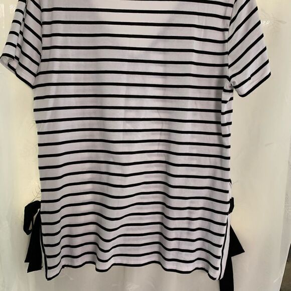 Joe fresh blouse/t-shirt white black stripes med - Picture 7 of 7
